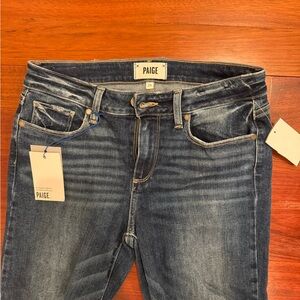 NWT PAIGE “Verdugo Ankle Jagna Destructed” Blue Jeans